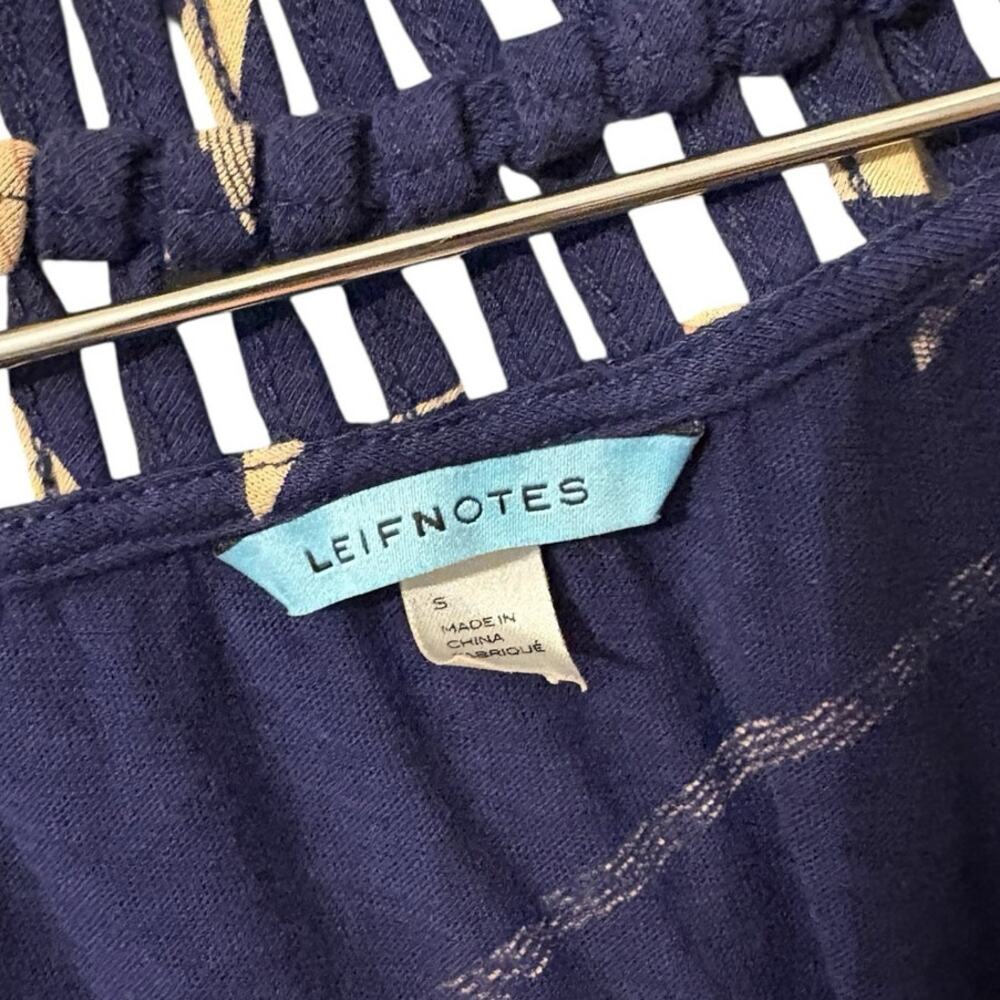 Anthropologie Leifnotes Navy and Peach Floral Print Modal Blend Day Dress S - Picture 6 of 7